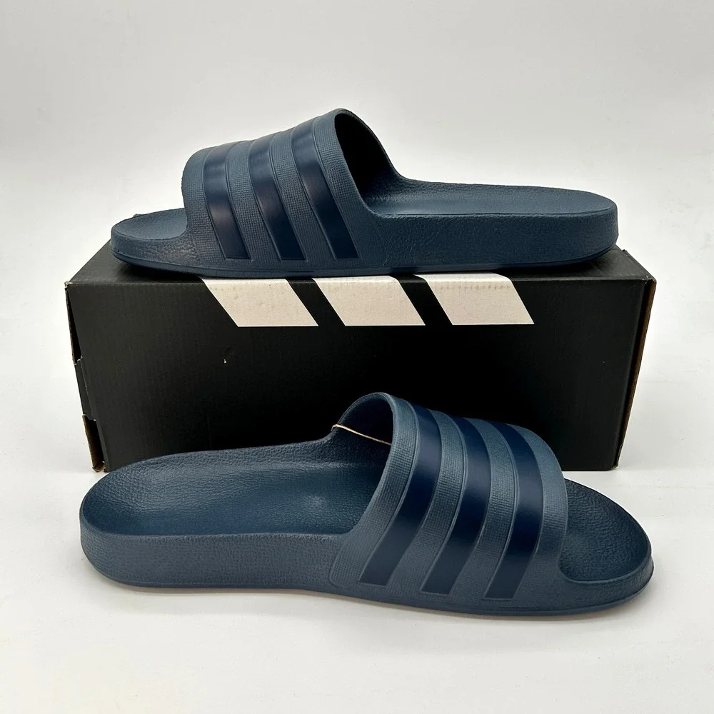 NEW adidas Adilette Aqua Slides Mens Size 12 Womens Size 13 Navy Blue IF0895